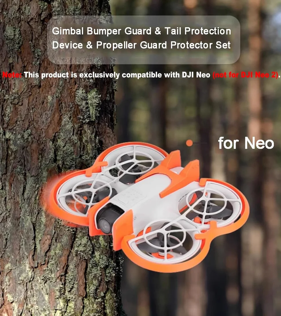 Osłona śmigła dla drona DJI NEO 1, Ochraniacz z ochronnym zderzakiem antykolizyjnym i odpornym na wstrząsy dla akcesorii DJI NEO 1 Fly More Combo (Zestaw osłon śmigła w kolorze pomarańczowym)