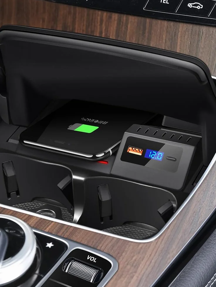 Szybka ładowarka do telefonu Bezprzewodowe ładowanie QI 15 W, dla Mercedes-Benz, dla GLC Klasa C 260 200 300 2015 2016 2018 2020 2021 Panel bezprzewodowego ładowania pojazdu