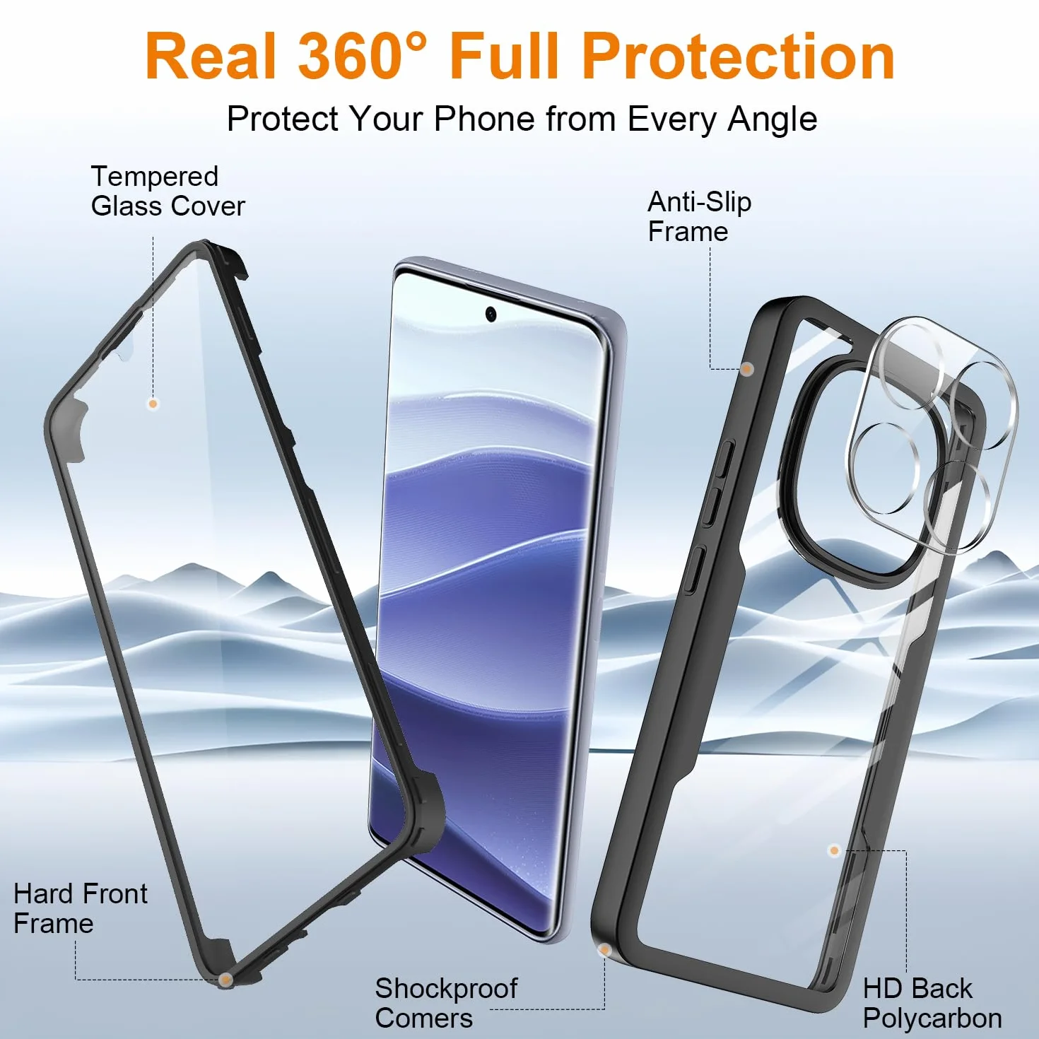 Pokrowiec Xiaomi Redmi Note 14 Pro 5G Note 14 Pro Plus 5G, odporny na wstrząsy, czarny