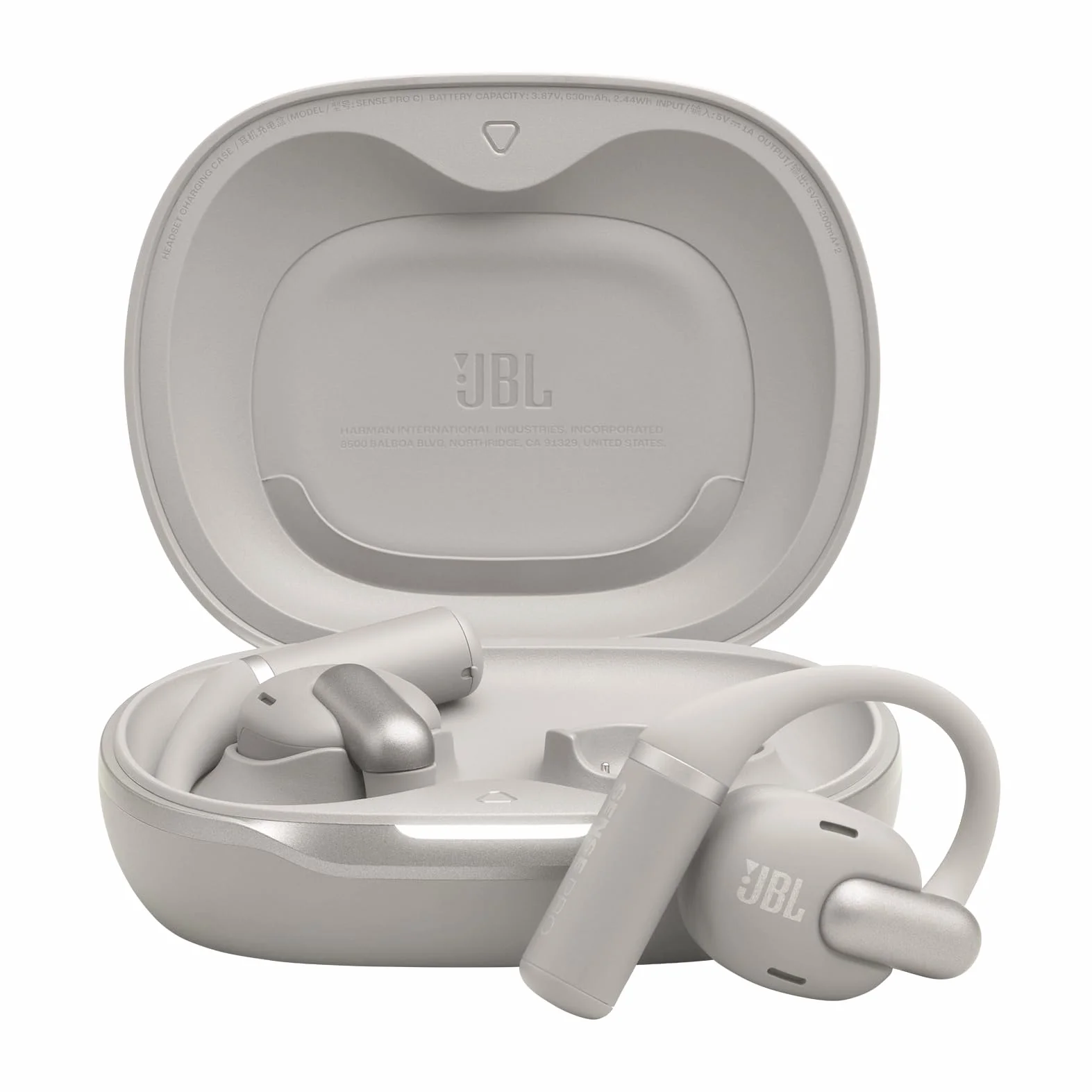 JBL Sense Pro, Bezprzewodowe Słuchawki Douszne, Szare | Otwartą Konstrukcją i Zaczepem na Ucho, JBL OpenSound, 38 Godziny Działania, Odporne na Wodę i Kurz IP54