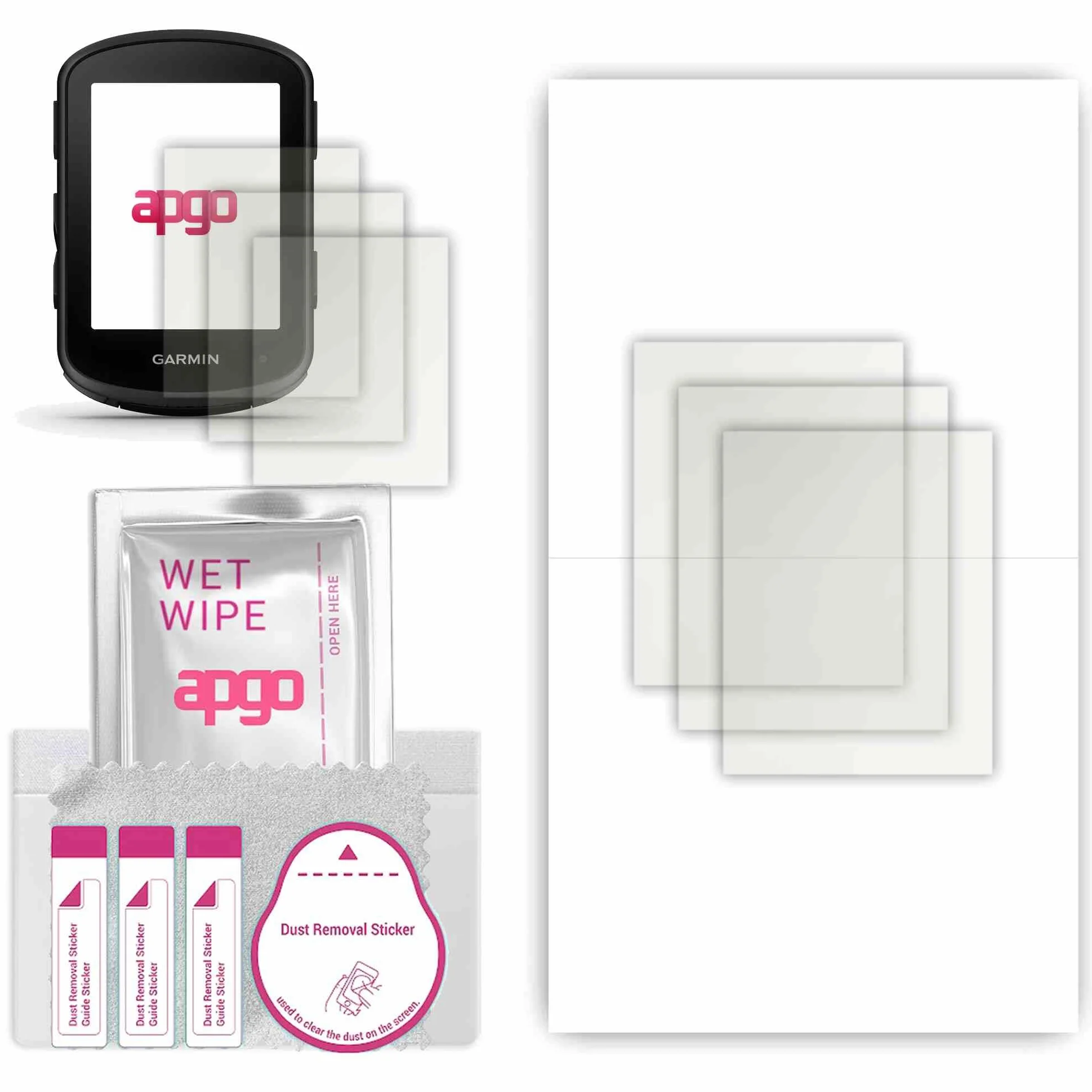 3x apgo Hydrogel Matte Matowa Folia Hydrożelowa do Garmin Edge Explore 2, elastyczna, TPU z warstwą pozycjonującą do łatwego montażu