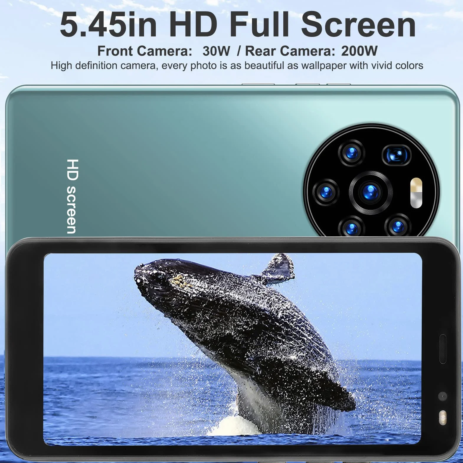Telefon LEEZAD Mate40 Pro Z Ekranem HD O Przekątnej 5,45 Cala, Smartfonem 3G Z Podwójną Kartą I Podwójnym Trybem Gotowości, Baterią Litową 1500 MAh, Przednim Aparatem 0,3 MP I Tylnym Apara(Zielony)
