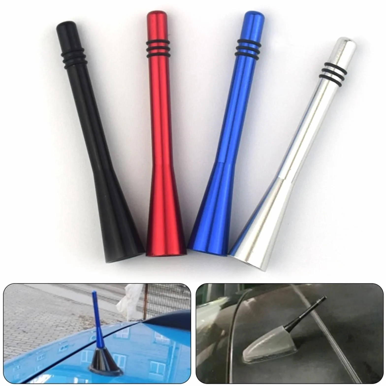 FM antena stereo Antena samochodowa do radia, pasuje do VW, pasuje do BMW, pasuje do Benza, pasuje do Mazdy, pasuje do Audi, pasuje do Toyoty antena radiowa samochodowa(Red,Short)