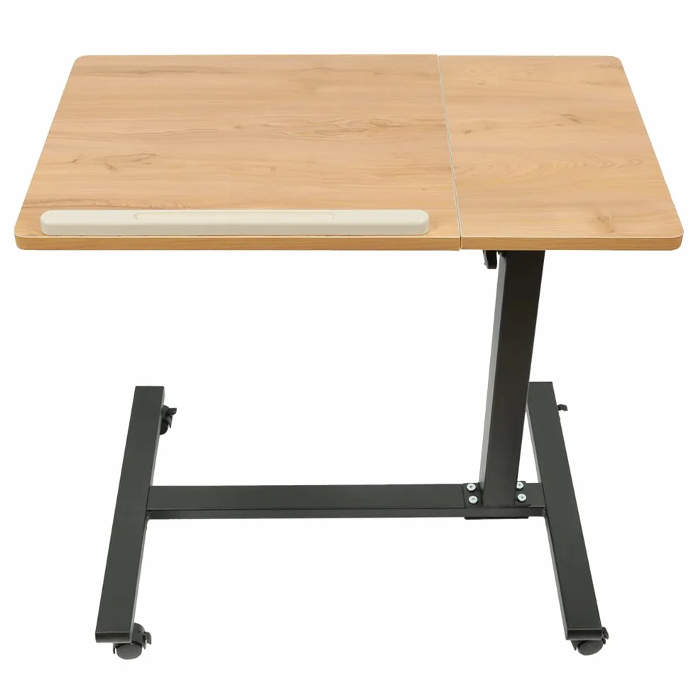 Stolik do laptopa z regulacją wysokości kółek Składany stojak H x szer. x gł.: 60 x 34,5 x 58-90 cm, stół do komputera Wysokość drewna, biurko (60 x 34,5 x 58-90 cm (kolor drewno)