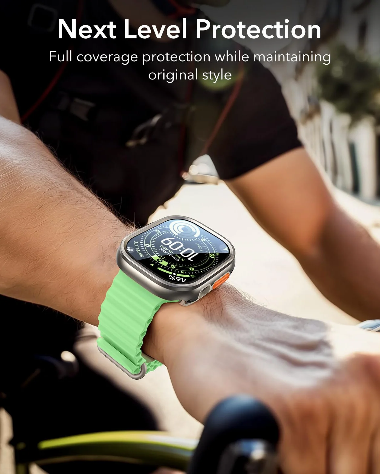 ESR Pokrowiec ochronny na Apple Watch Ultra 49 mm (2025/2024/2023/2022), ochrona wojskowa, stopoletni z 2 ochranicznikami ze szkła pancernego, pozostaje oryginalna