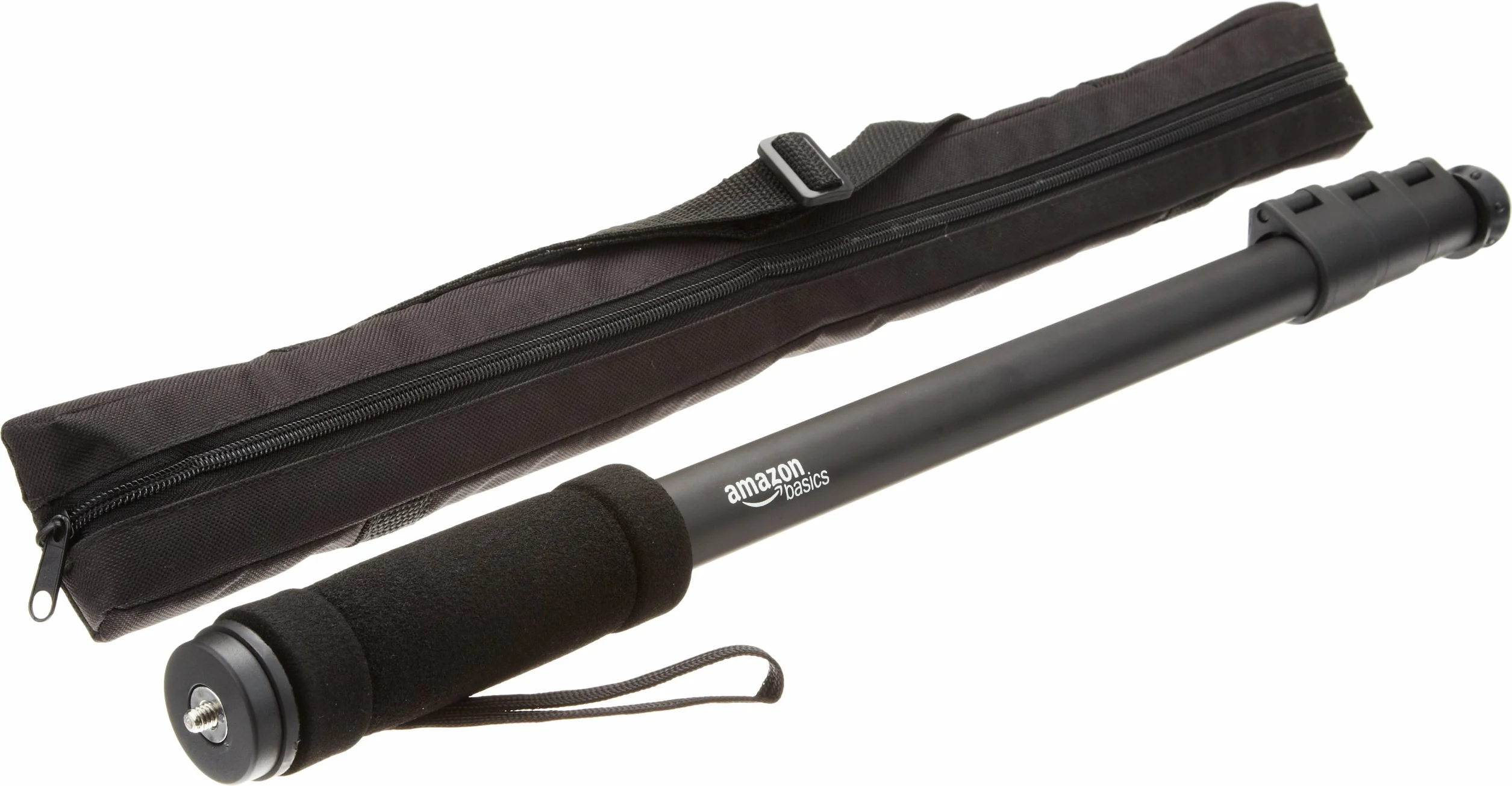 Amazon Basics lekki, przenośny, wysuwany monopod do aparatu i fotografii o długości od 54 do 170 cm, aluminium, teleskopowy, czarny