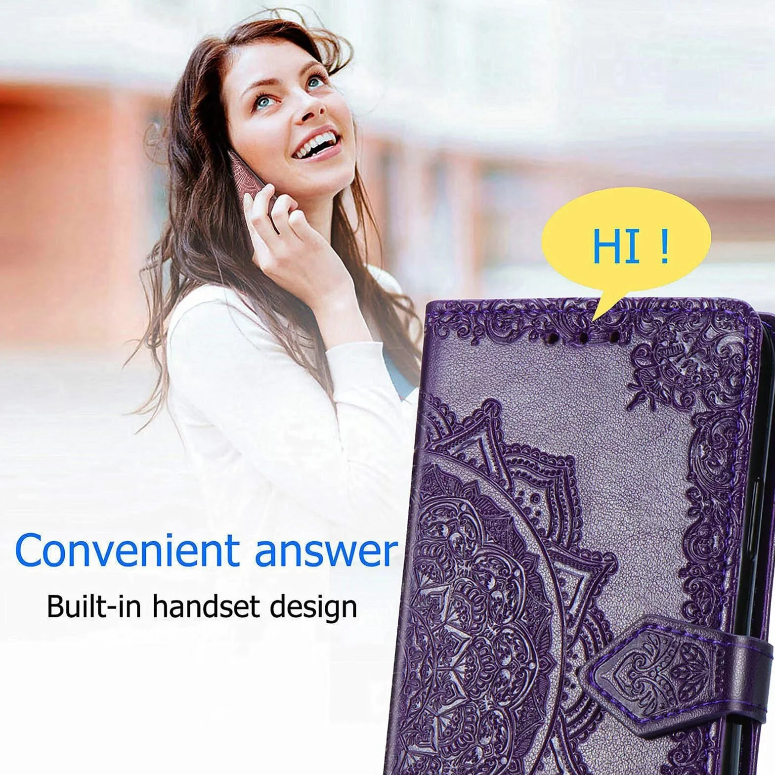 HONLEN Etui do Samsung Galaxy A56 5G, (6,7 cala) Premium PU skórzane etui z portfelem magnetycznym z klapką, 3 etui na karty z podpórką niebieskie