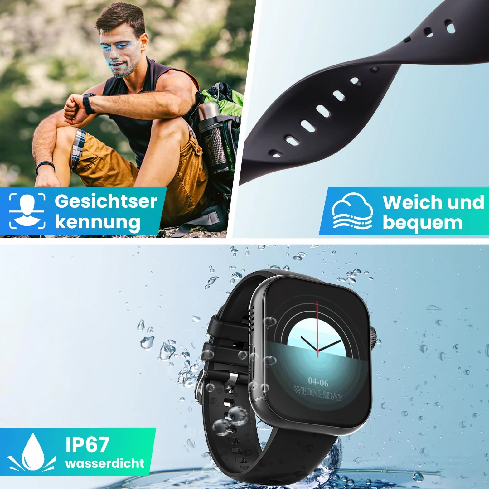 Smartwatch 4G z telefonem 2,1" AMOLED Touch, duży ekran, Smart Watch dla mężczyzn i kobiet, fitness, 1020 mAh, lokalizator GPS, gniazdo SIM, obrotowa kamera, monitor tętna, SOS rozmowy, zegarek