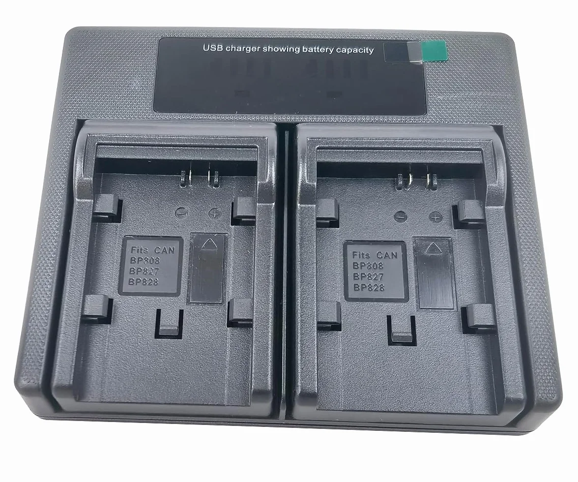 Podwójna ładowarka USB do Canon BP-828 BP-827 BP-820 BP-808 BP-819 HF XA75 XA70 XA65 XA60 XA25 XA20 VIXIA HF G70 G60 G50 G40 G30 G10