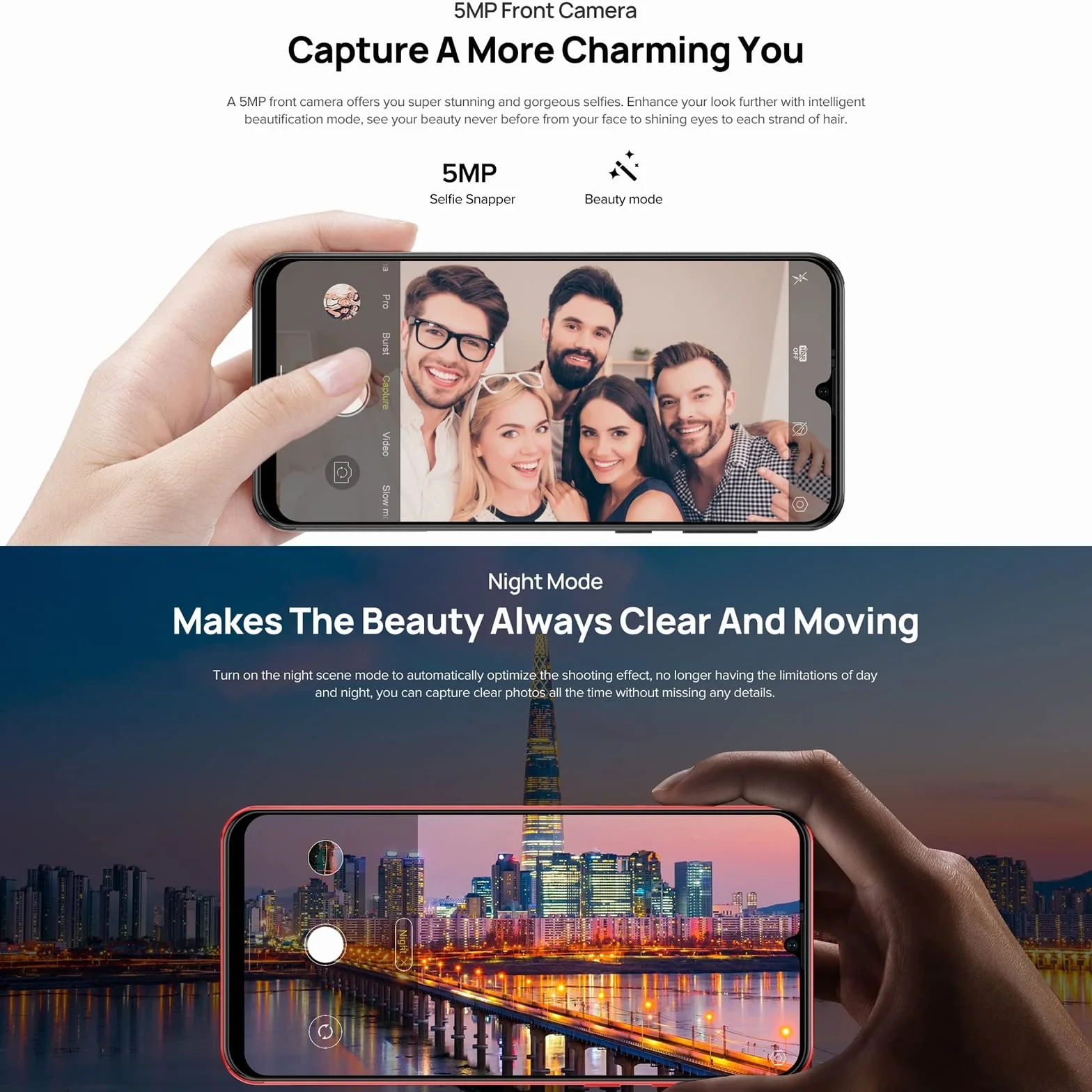 Ulefone Smartfon 4G bez umowy, Note 6(P), 8,5 mm, ultra cienki dual SIM, ekran HD 6,1", 3 gniazda na karty, Android 11 Go, 2 GB + 32 GB, aparat 8 MP + 5 MP, odblokowanie