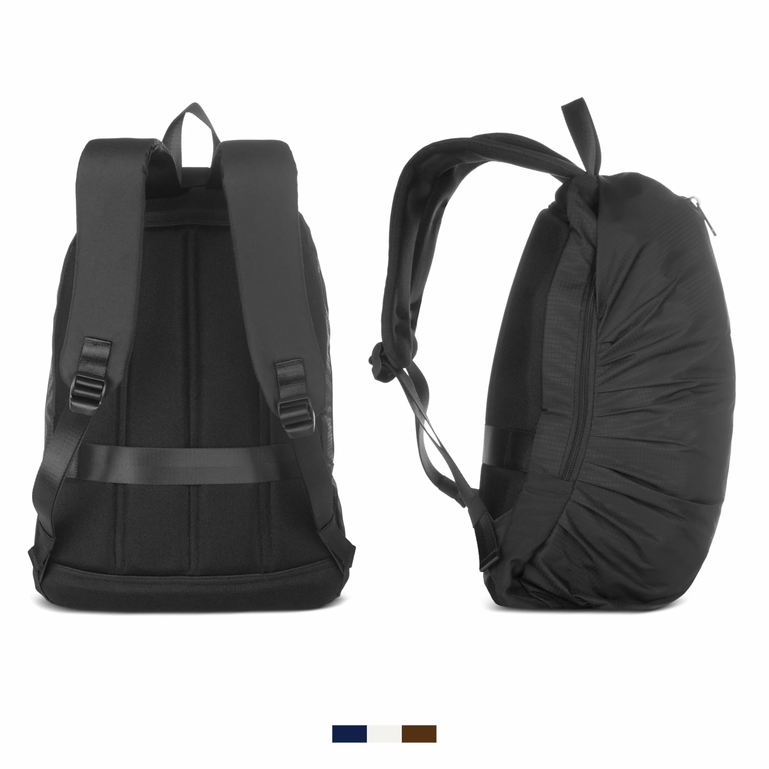bugatti Letter's Plecak męski, plecak na laptopa 15" z poliestru ripstop – Czarny