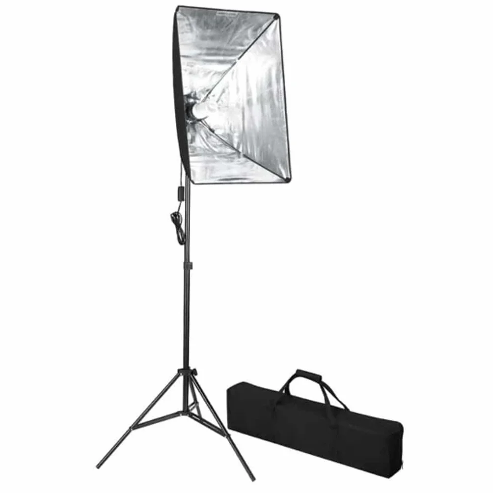 Profesjonalne oświetlenie studyjne, 60 x 40 cm, Softbox, ściemniane ze statywem aluminiowym o regulowanej wysokości, do fotografii produktowej i portretowej, studia domowego, vloga