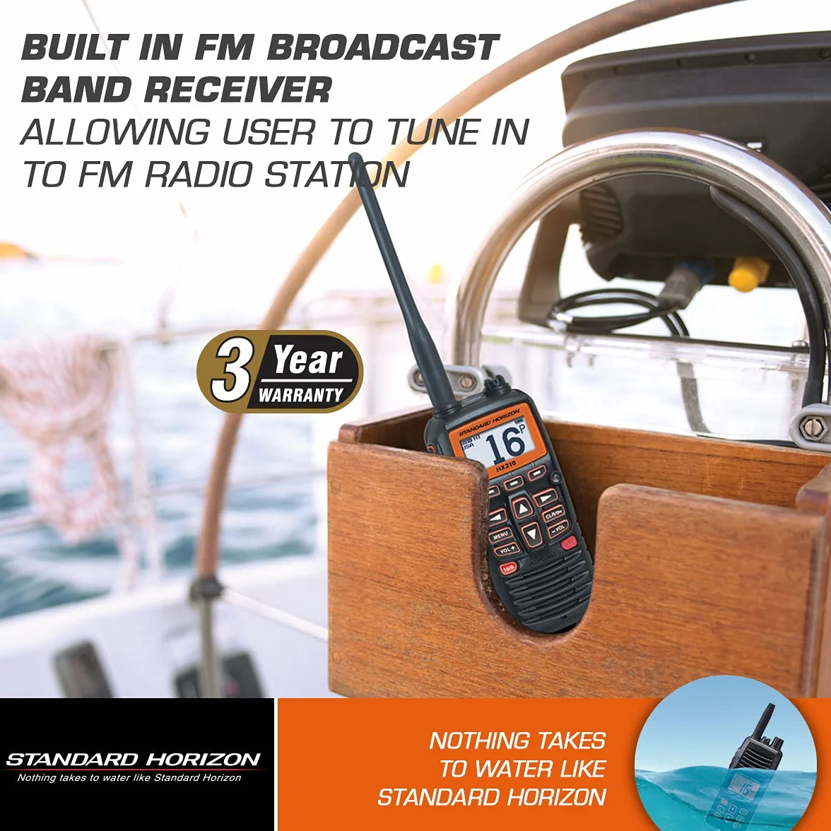 Standard Horizon HX210 Ręczne radio VHF, czarne