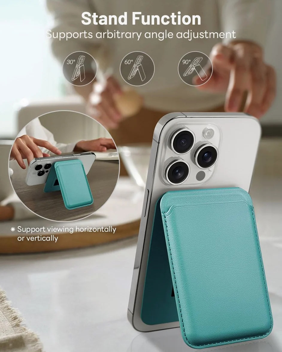 OCASE Portfel magnetyczny MagSafe do iPhone 16/15/14/13/12, etui na karty ze skóry