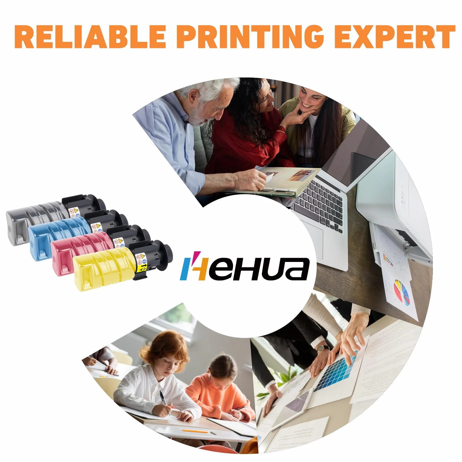 hehua IM C320F kartusze z tonerem kompatybilne z Ricoh IMC320F 842726 842727 842728 842729 toner do Ricoh IM C320F MC320FW PC375 toner żółty IM C320F 10 000 stron 1 żółty
