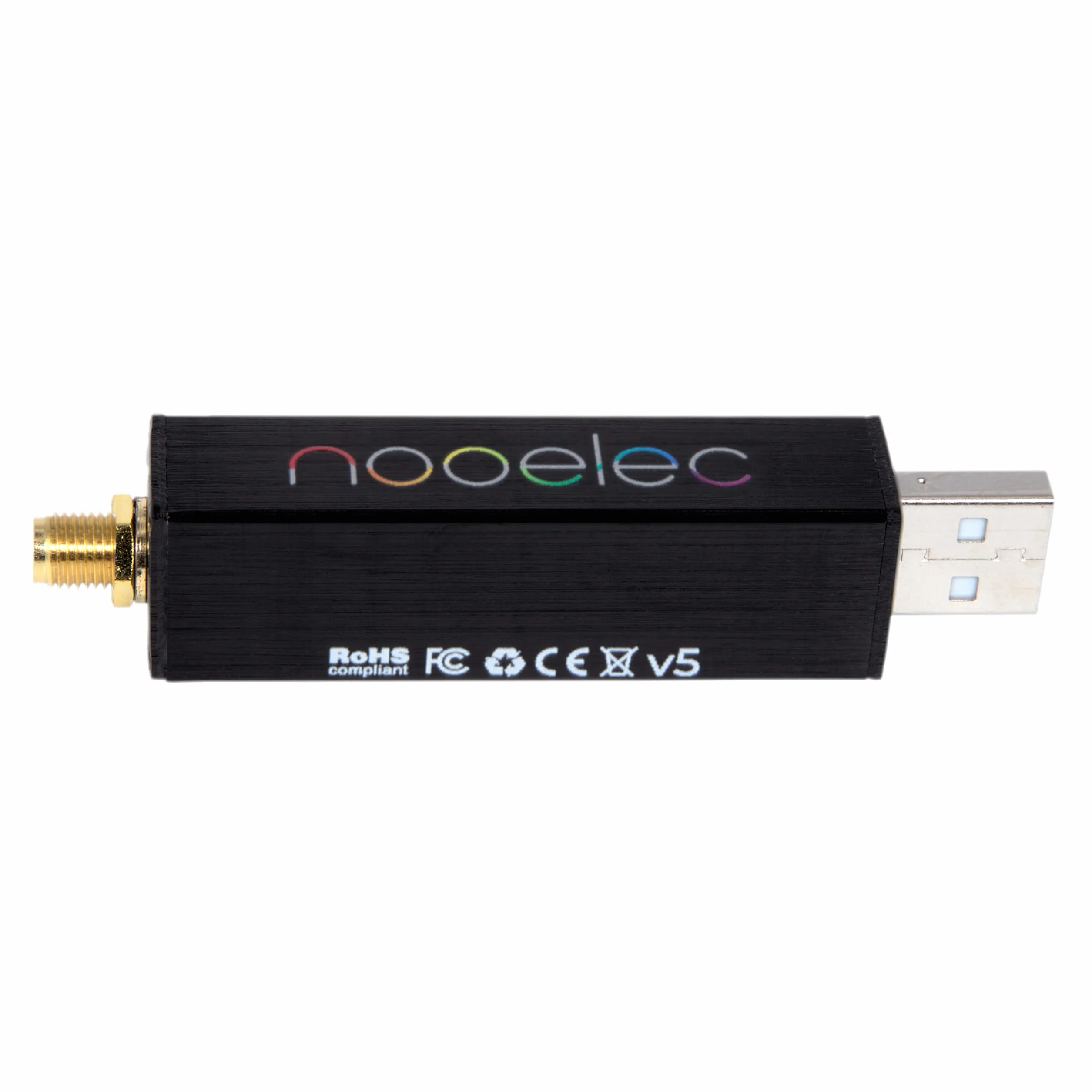 Nooelec RTL-SDR v5 SDR - NESDR SMArt HF/VHF/UHF (100 kHz-1,75 GHz) radio definiowane programowo. Premium RTLSDR w/0,5PPM TCXO, wejście SMA i aluminiowa obudowa. RTL2832U & R820T2 (R860) radio oparte