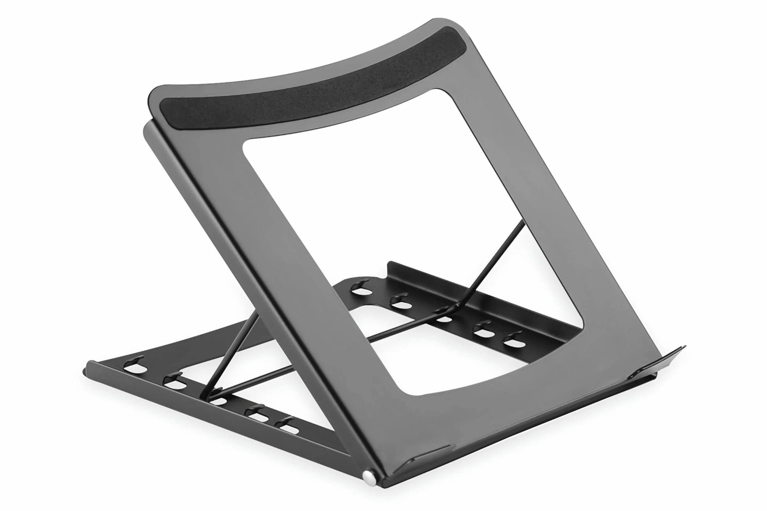 DIGITUS Stojak na notebooka – regulowany w 5 pozycjach – do laptopów 10-calowych do 15-calowych – wytrzymała stal – czarny