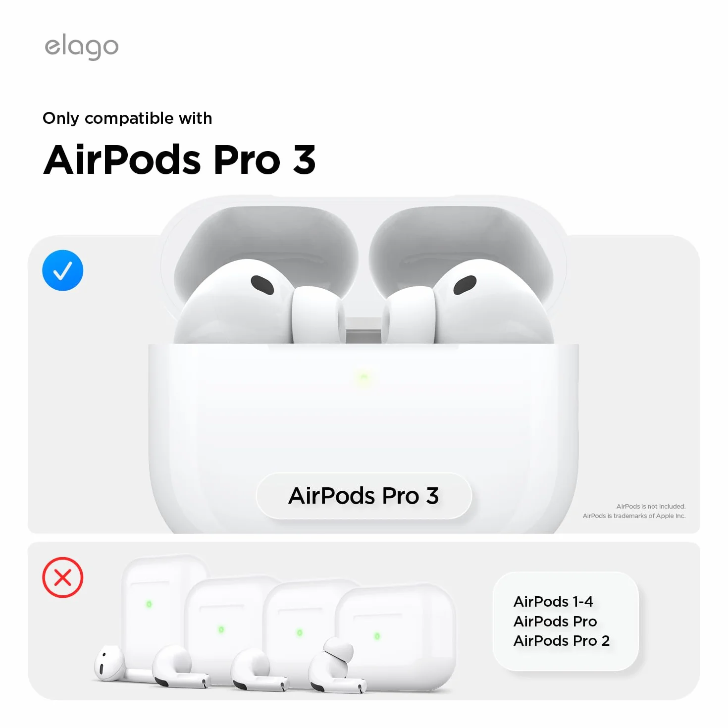 elago Etui Przezroczyste do AirPods Pro 3 | w Zestawie Pasek, Ograniczone Żółknięcie, Odporne na Wstrząsy, Pełna Ochrona, Bezprzewodowe Ładowanie (Neonowy Żółty)