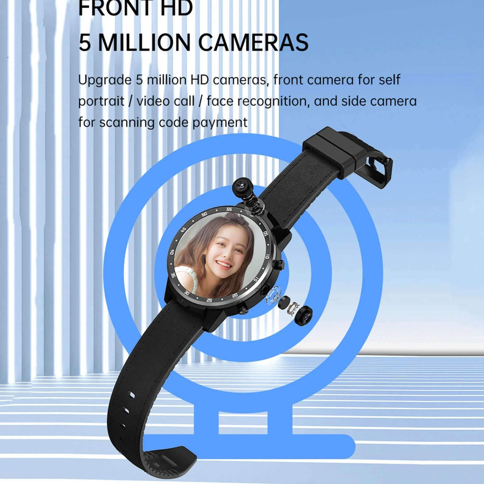 Inteligentny zegarek Fitness Tracker dla kobiet mężczyzn Smartwatch 1,6 cala z rozpoznawaniem twarzy Wodoodporny zegarek sportowy z licznikiem kroków Zegarek fitness dla telefonów z systemem Android