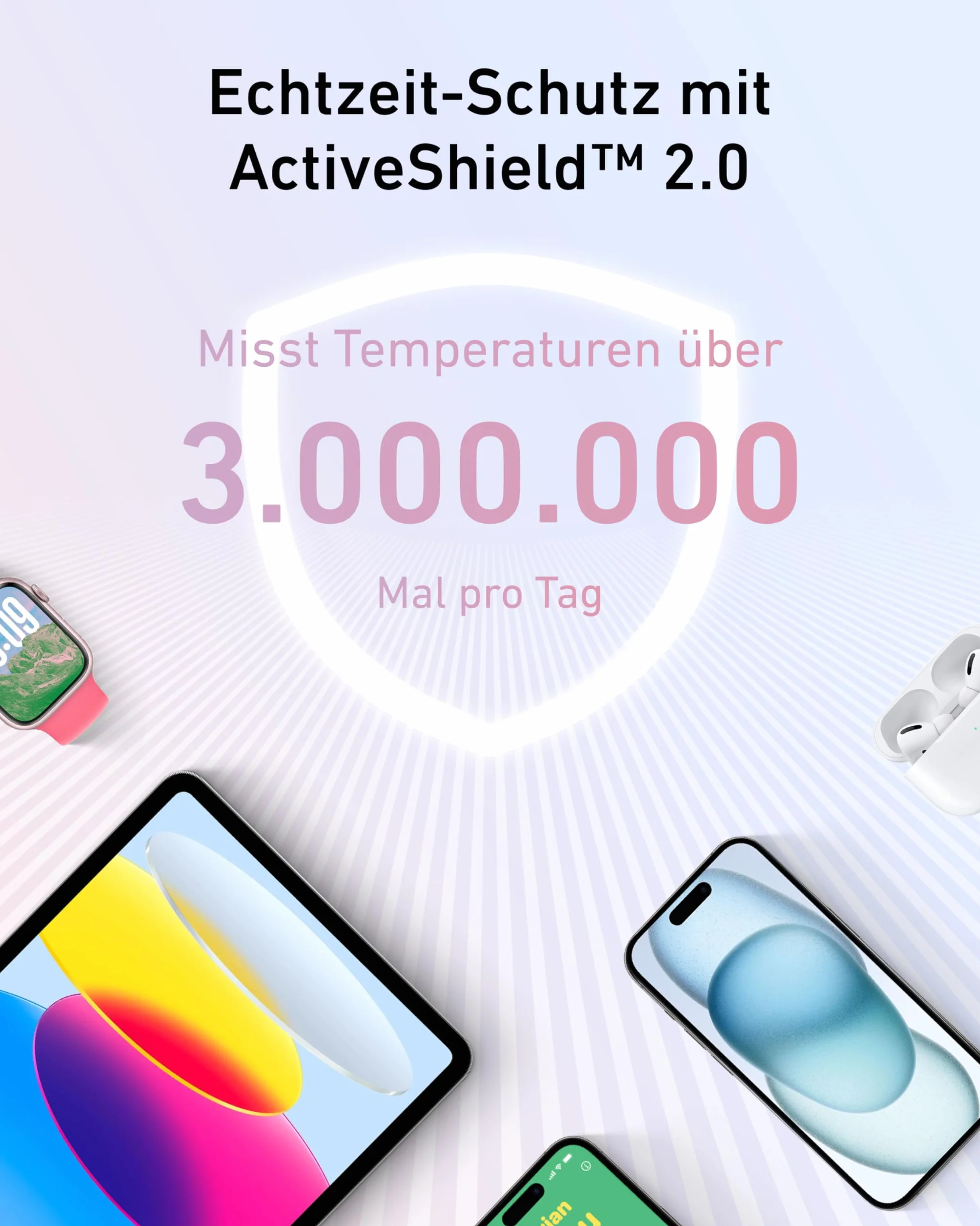 Powerbank Zolo firmy Anker, 20 000 mAh 30 W, szybka przenośna ładowarka z wbudowanym kablem USB-C, 1 USB-C, 1 USB-A, akumulator do iPhone'a 15/15 Pro/15 Pro Max/15 Plus, Galaxy i innych (różowy)