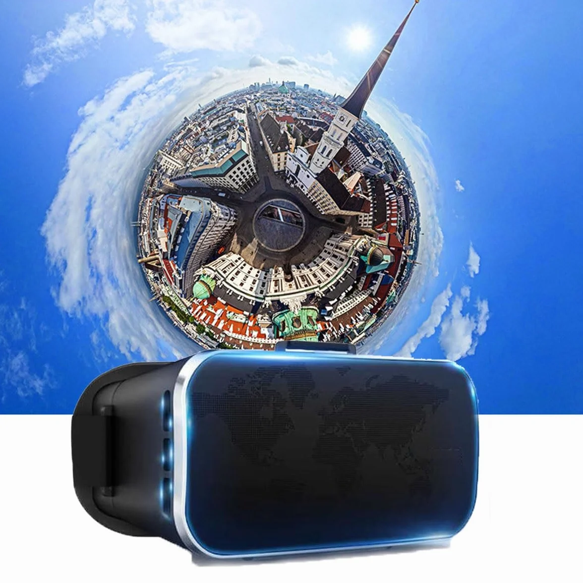 Inteligentne okulary 3D VR, ulepszone inteligentne okulary VR 3D Wirtualna rzeczywistość HD Niebieskie światło Ochrona oczu Można używać okularów VR, kompatybilnych z systemami Android iOS, obsługując
