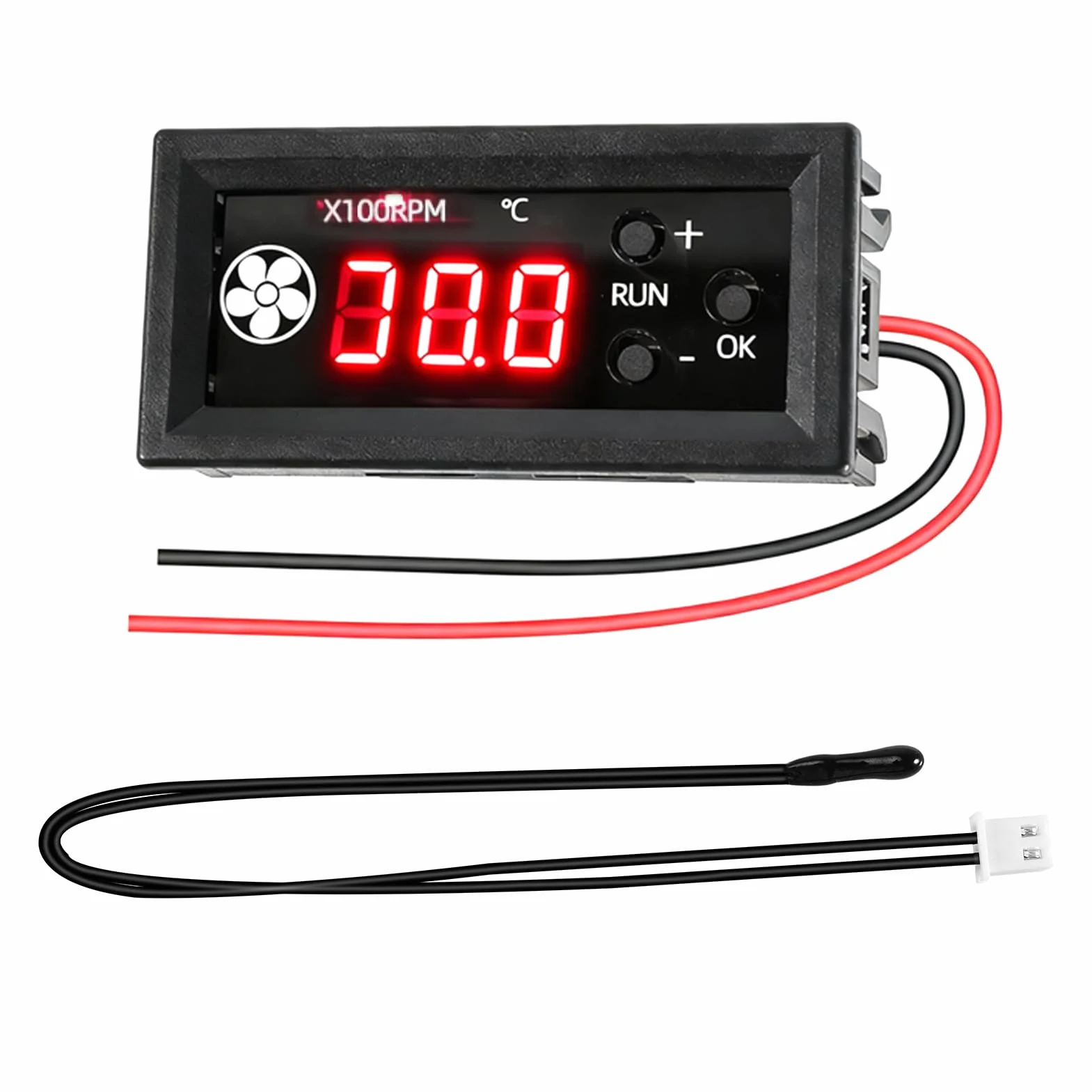 DC 12 V PWM sterowanie wentylatorem 4-pinowym z cyfrowym wyświetlaczem temperatury i prędkości obrotowej – sterowanie temperaturą wentylatora do 4-przewodowych wentylatorów PC – regulator