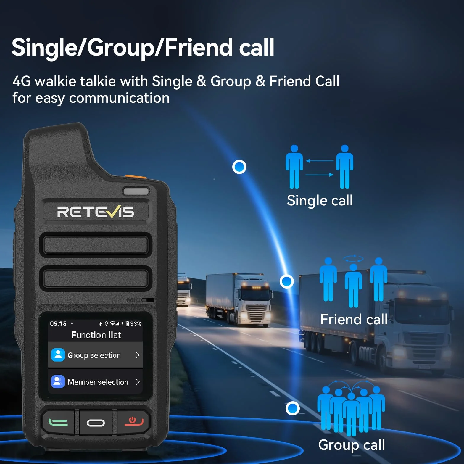 Retevis L71 Radiotelefon 4G, Radio Sieciowe Poc z Typu C, Obsługa Zello i Wi-Fi, 4000 mAh, Nieograniczona Komunikacja Radiowa dla Floty Logistycznej (2 Szt., Kolor Czarny)