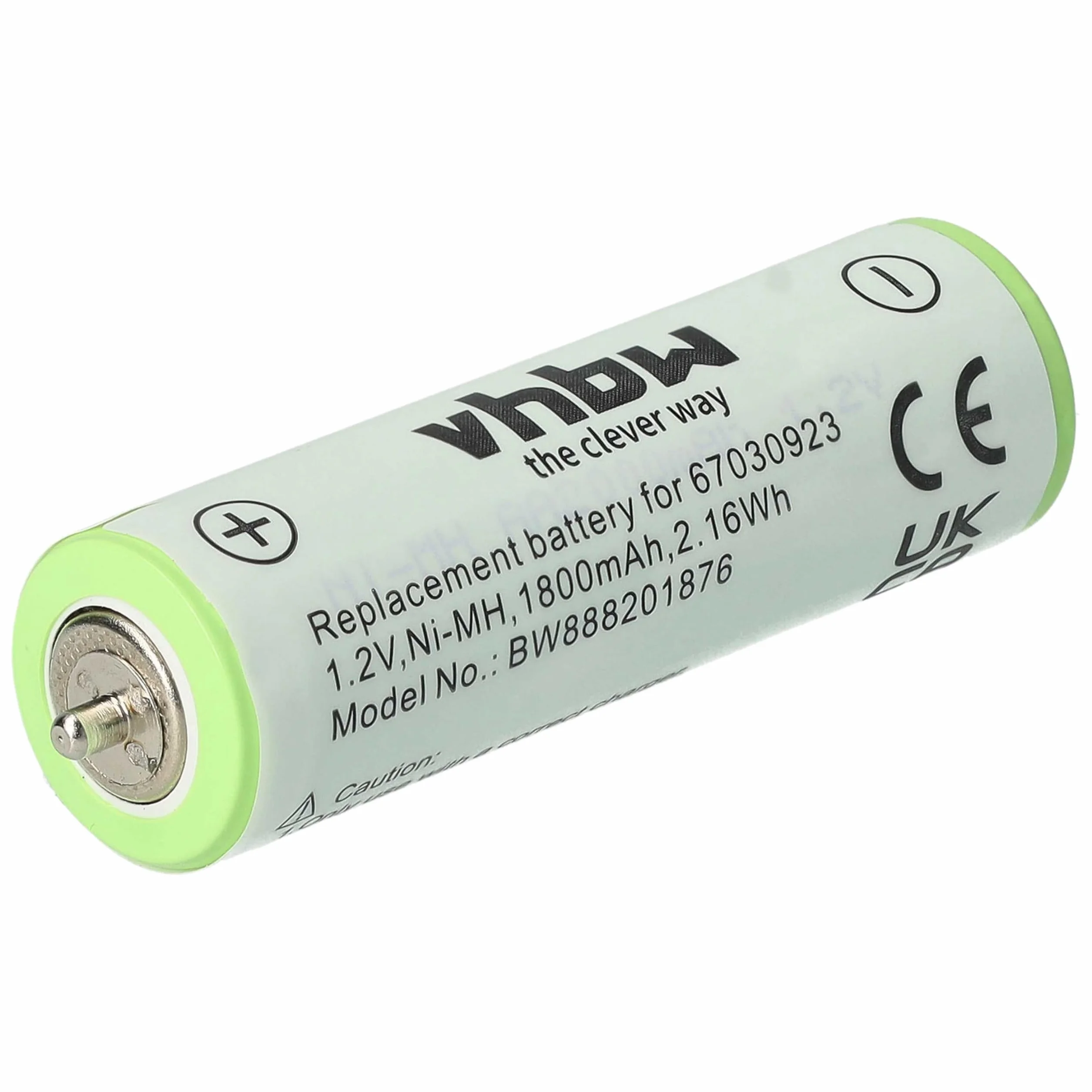 vhbw 2 x bateria kompatybilna z maszynką do golenia Braun Series 1, Series 3, SmartControl (1800mAh, 1,2V, NiMH)