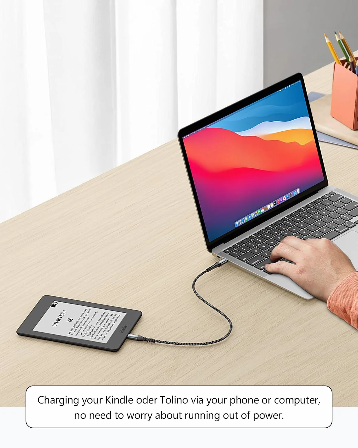 SUNGUY Kabel USB C do Micro USB OTG, 480 Mbit/s, Kompatybilny z MacBook Pro, Galaxy S21 S20 S10 - 0.5m