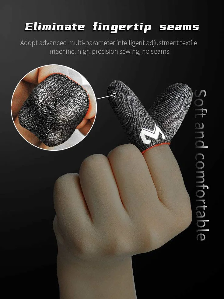 Finger Sleeve zestaw 8 rękawiczek do gier, antypotowe, jedwabiste, idealne dopasowanie do kciuka i palców, działają na wszystkich urządzeniach mobilnych