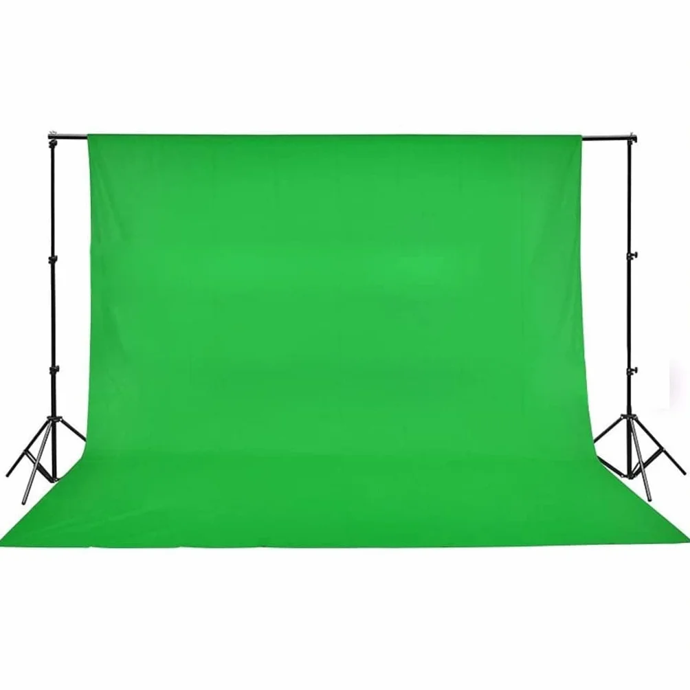 Zestaw do studia fotograficznego z tłem 500 x 300 cm, lampy dzienne 5500 K, statyw z regulacją wysokości do 230 cm, dwa abażury, aluminiowa rama, idealny do portretów, zdjęć produktów i