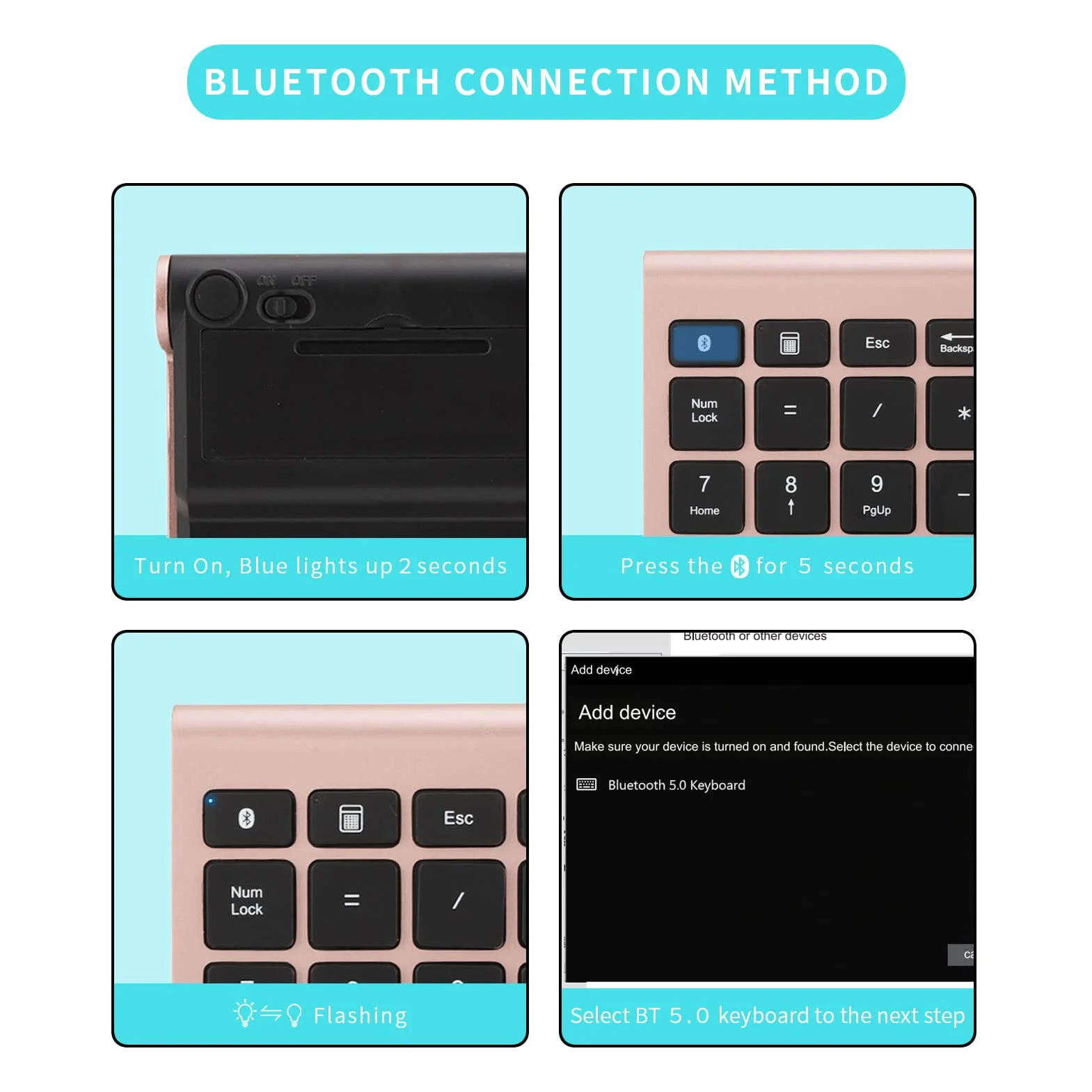 Gugxiom Blok numeryczny Bluetooth 5.0, 22 przyciski, przenośny mini do laptopa