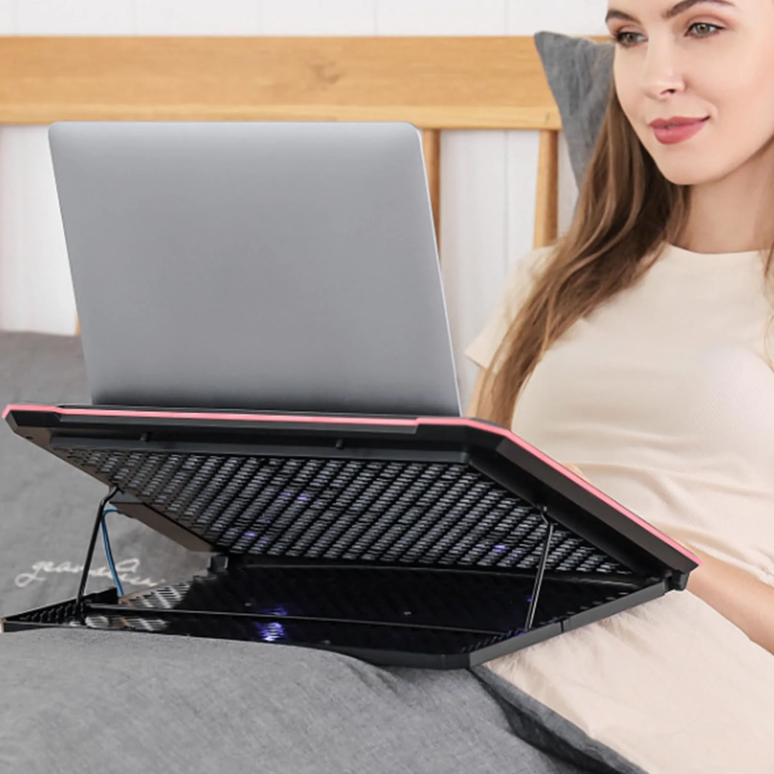 Podkładka chłodząca do laptopa z 13 lekkimi wentylatorami, cicha praca dla urządzeń 14-21 cali ustawienie 8 wysokości podkładka chłodząca do laptopa stojak gamingowy wentylator na laptopa