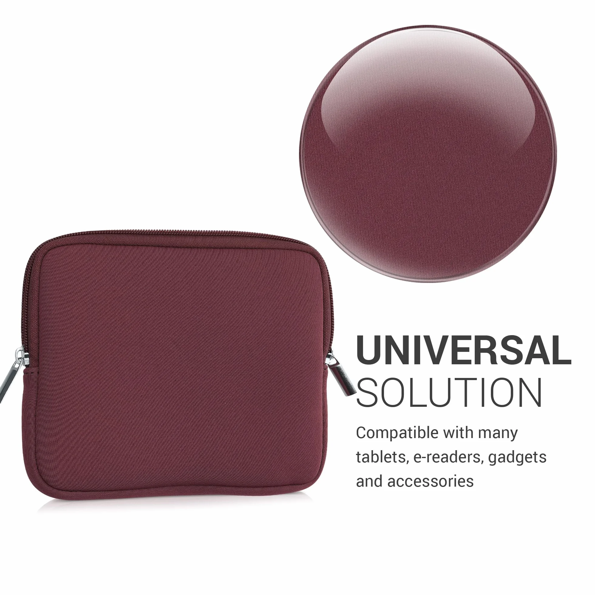 kwmobile Etui ochronne do czytnika e-booków - neopren pokrowiec pokrowiec pokrowiec ochronny Mulberry — wymiary wewnętrzne 17,5 x 14,7 x 1 cm