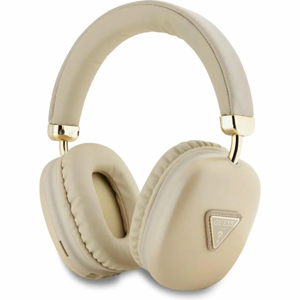 CG MOBILE Guess Bluetooth 5.3 słuchawki nauszne z metalicznym logo trójkątnym (złote)