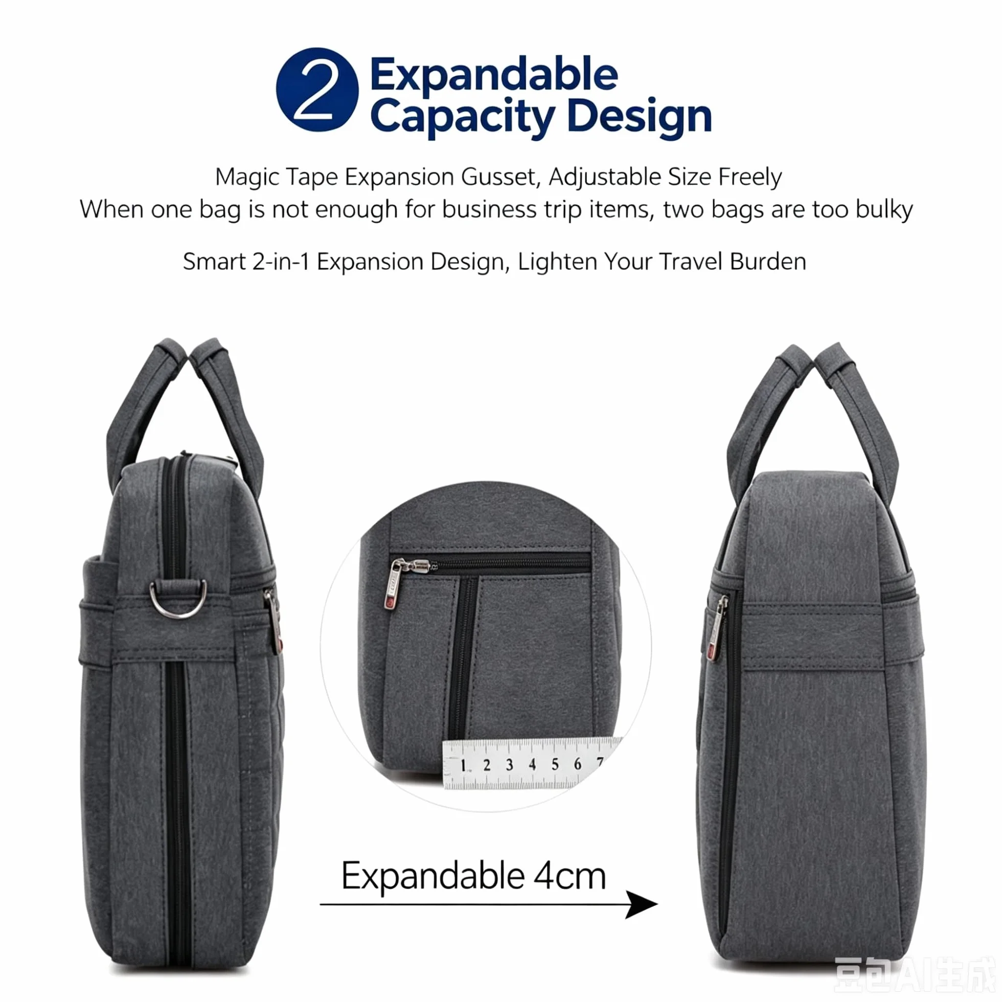 Expandable Laptop Bag Suitable For Lenovo ThinkPad T14s 14-inch | Multi-compartment Waterproof Shockproof Computer Bag with Dual Layer Air Cushion