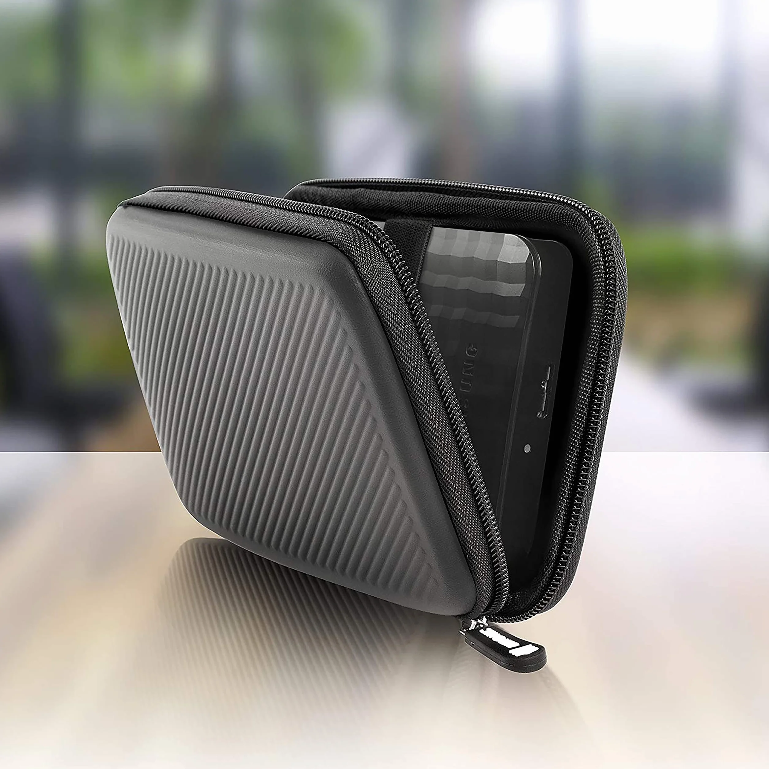 Duronic Etui na dysk twardy HDC2/GY szare przenośne etui do przechowywania EVA na zewnętrzny dysk twardy i kable lekkie etui ochronne odpowiednie dla WE/Western Toshiba Buffalo Hitachi Seagate Samsung