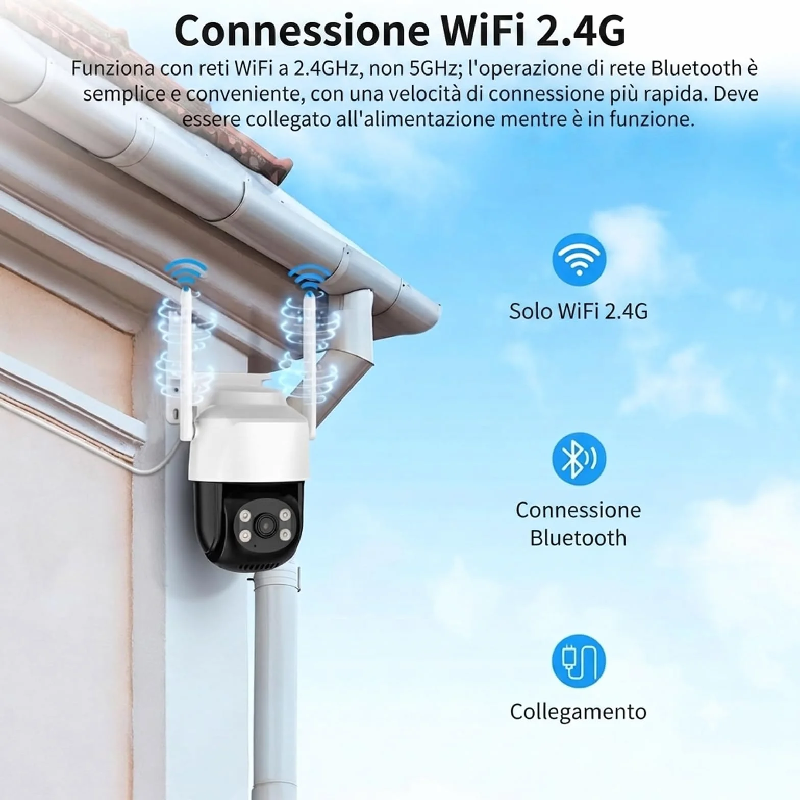 Nuwo Zewnętrzna kamera Wi-Fi 2K PTZ | 270°Pan/90°Tilt | Kolorowa kamera monitorująca IP Night Vision | dwukierunkowy dźwięk | Wykrywanie ruchu, alarm dźwiękowy i jasny | IP66