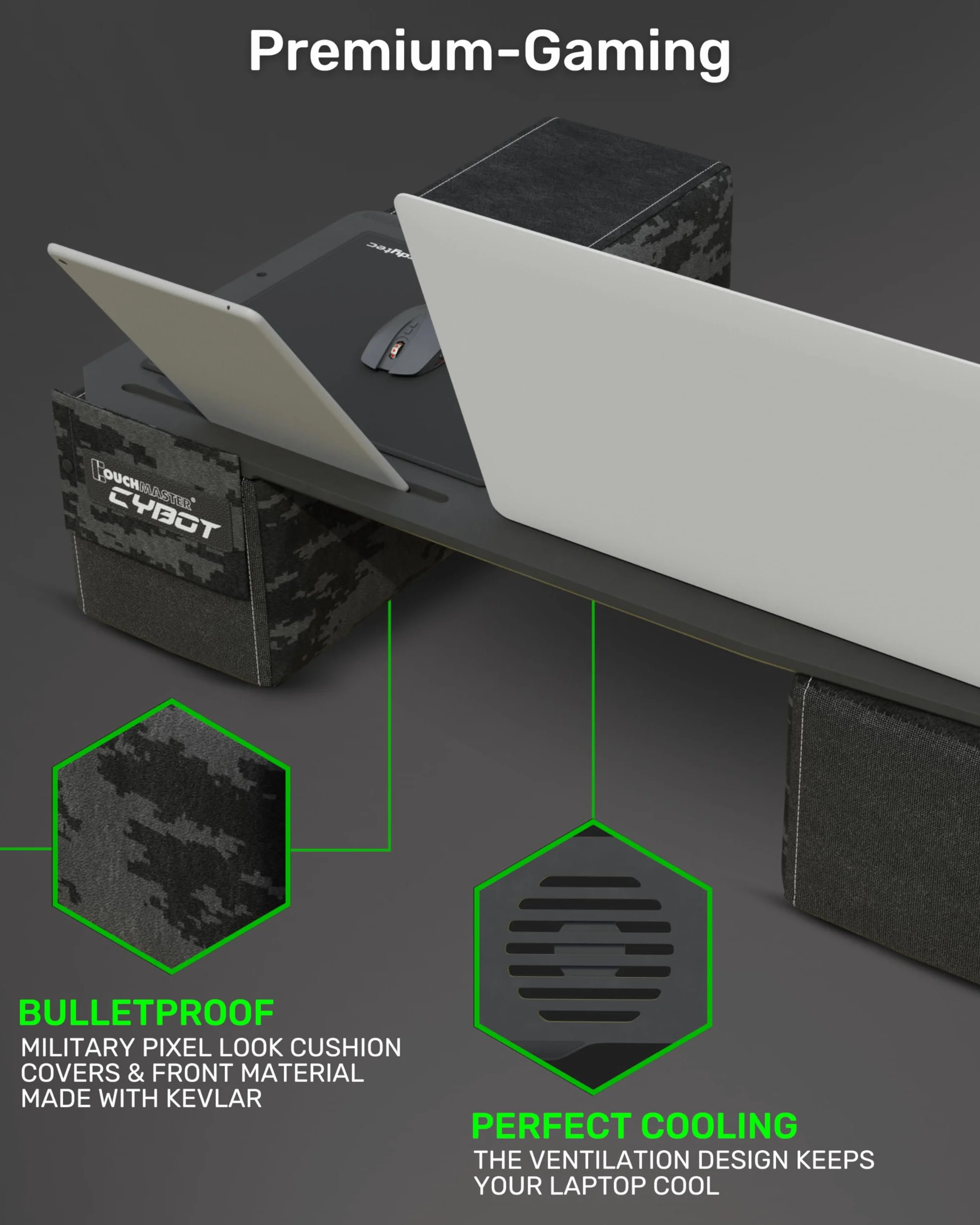 Couchmaster® CYBOT (ergonomiczne biurko do notebooków lub bezprzewodowej peryferii, w zestawie poduszka, nadaje się na kanapę/łóżko)