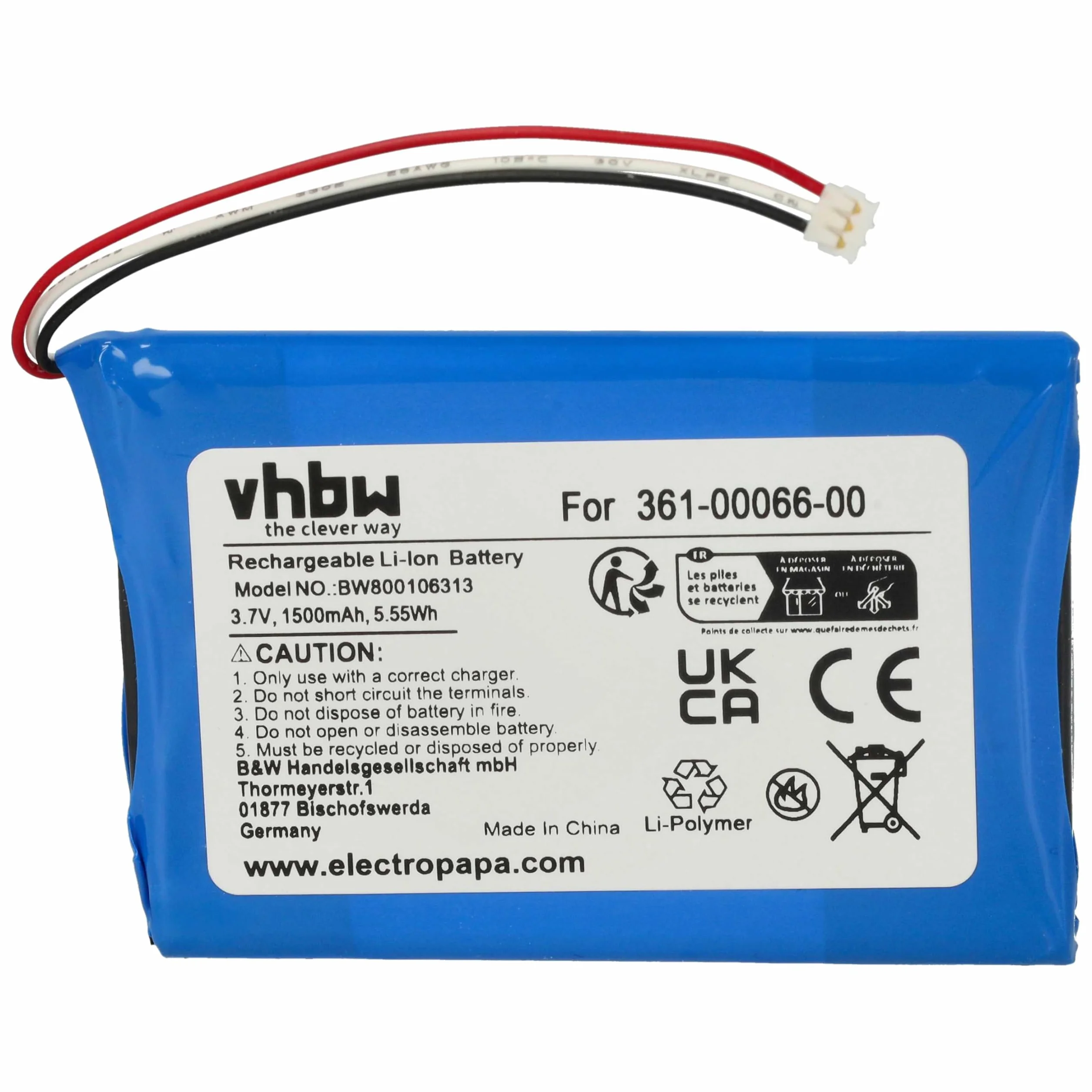 vhbw Bateria kompatybilna z Garmin Dezl 770, 760LMT-D, 760LMT GPS Navigation Navi (1500 mAh, 3,7 V, litowo-jonowa)