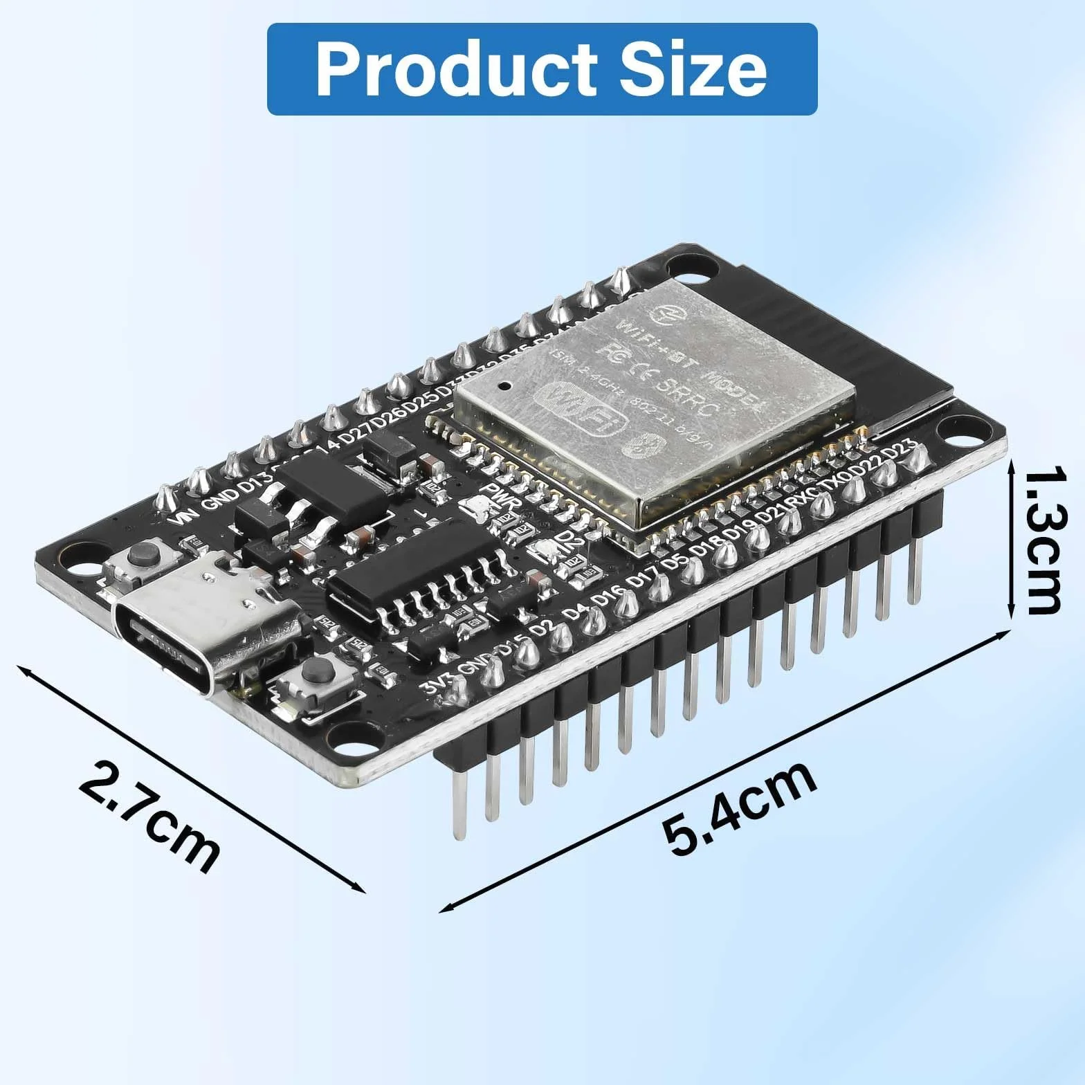 diymore 3 sztuki ESP32 WROOM 32 Nodemcu Development Board ESP32 NodeMCU moduły USB C 2.4 GHz WLAN WiFi Bluetooth CH340 Chip
