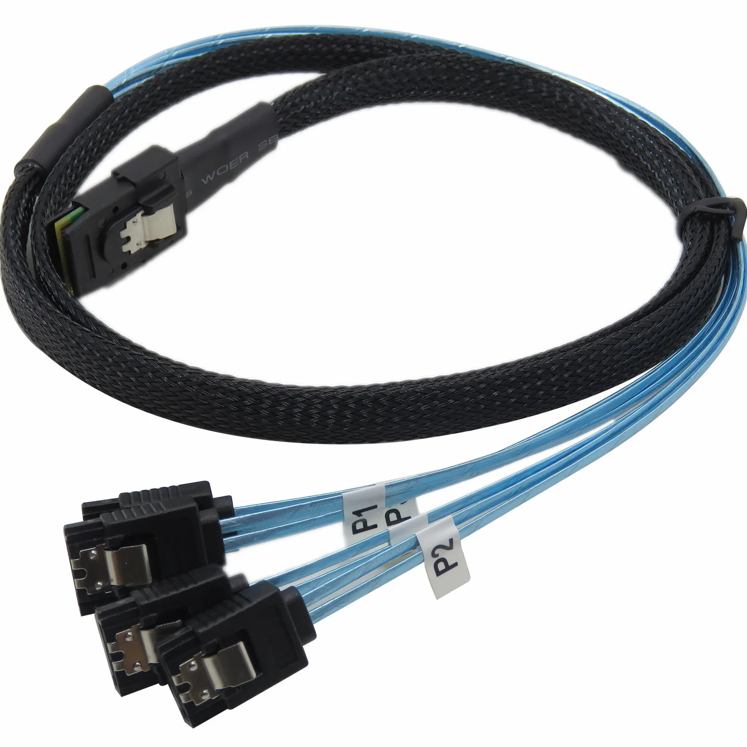 YIWENTEC 0,75 m Mini SAS 36P SFF-8087 do 4 SATA docelowy dysk twardy złącze kabel danych (0,75 m)