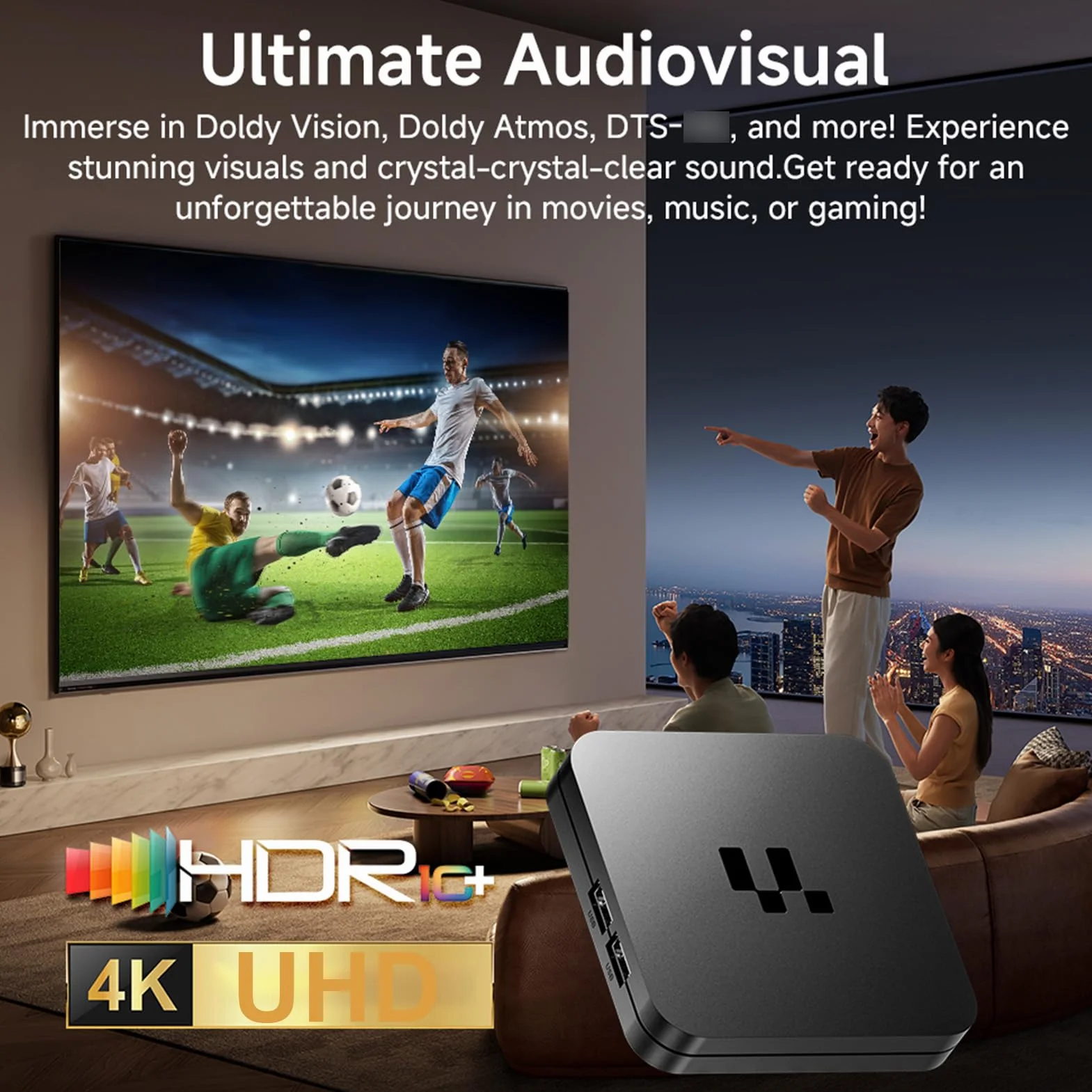 Tosuny TV Box 4K UHD, Urządzenie do Strumieniowego Przesyłania Telewizji z Systemem Android 16.0, Czterordzeniowy Procesor, 2 GB RAM i 16 GB ROM, Bluetooth i WiFi 2.4/5G, Dekodowa (BLACK)