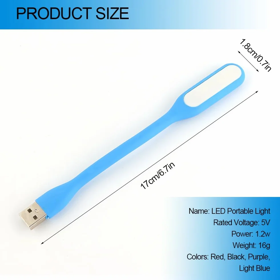 KARELLS Elastyczna Lampa LED USB do Laptopa - Zestaw 4 Mini Świateł z Zatyczką do Uszu