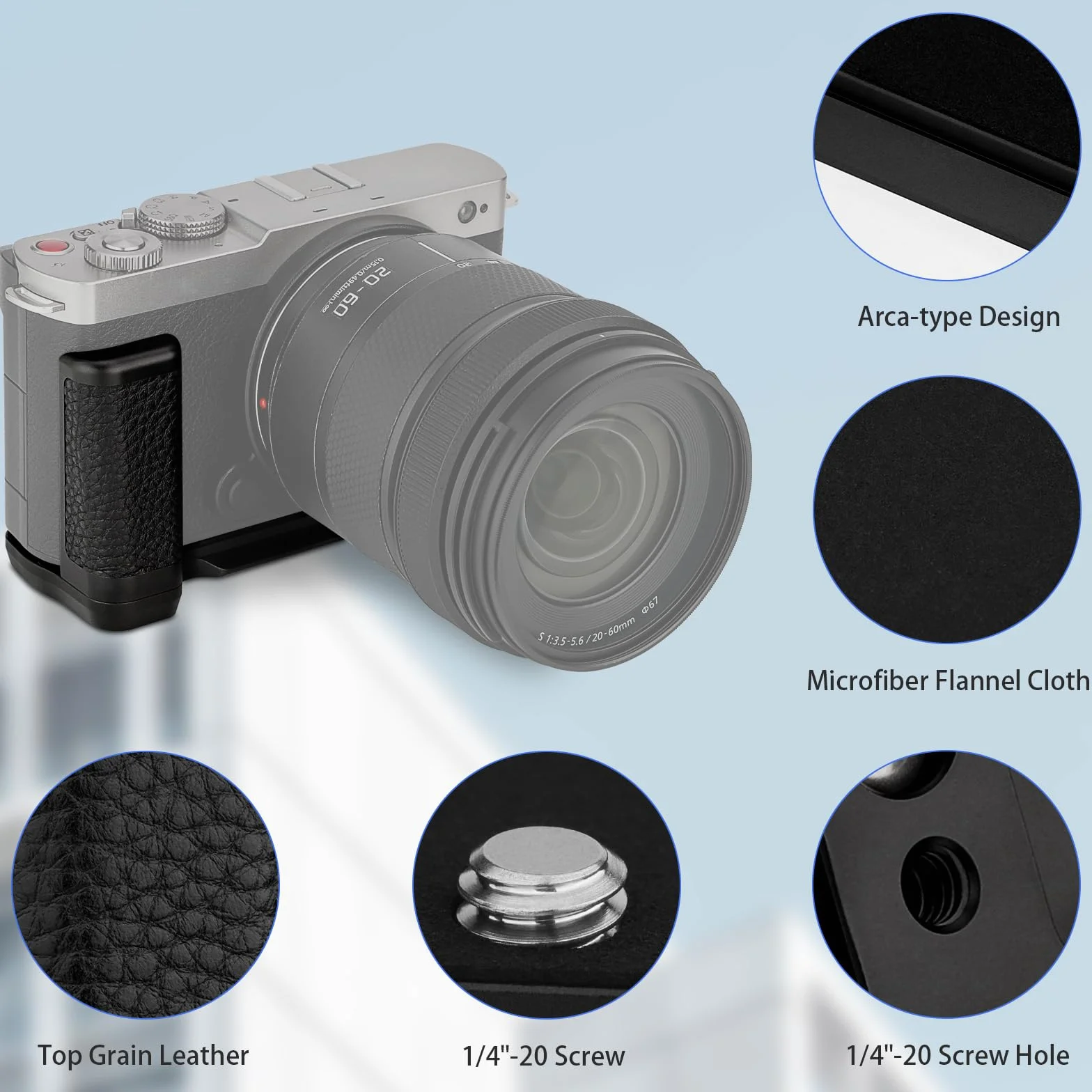 Haoge Uchwyt do Panasonic LUMIX S9 korpus aparatu S9K uchwyt w kształcie litery L HG-S9-B czarny