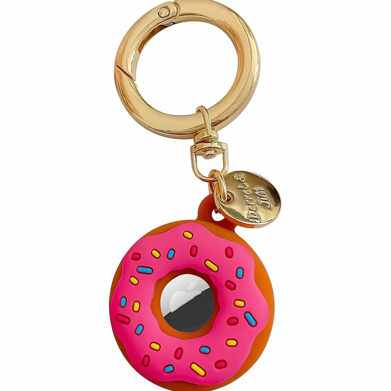 Silikonowy breloczek do kluczy Airtag różowo-czerwony, 3,5 x 10 cm, etui odporne na zarysowania i uderzenia, kompatybilny z AirTag, nadaje się do prania, bezpieczny dla dzieci, zwierząt domowych