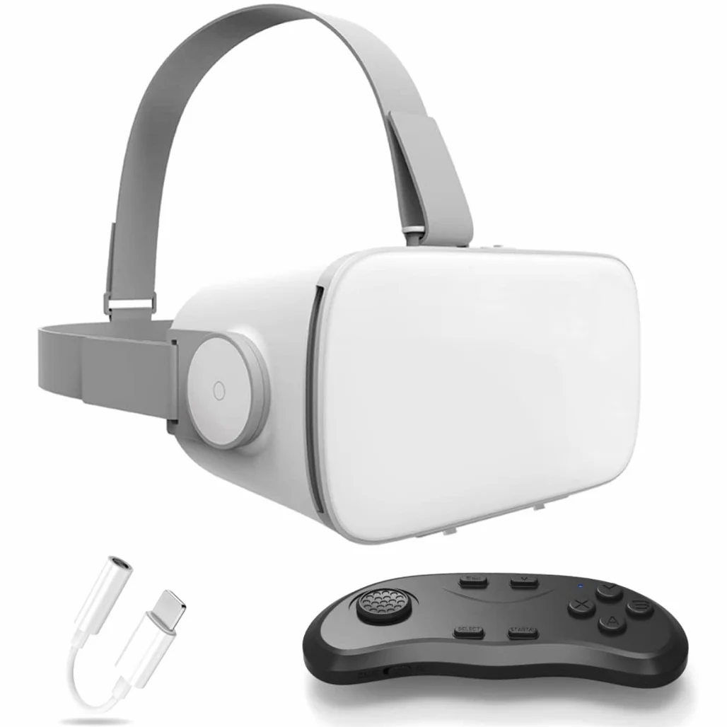 Okulary 3D VR, zestaw słuchawkowy VR, zestaw słuchawkowy VR, kontroler Bluetooth do iPhone'a 13 Pro Max/13 Pro/13/12/11, dla Samsung Galaxy S21, Huawei, seria Xiaomi ( Kolor: D, Rozmiar : Ios )