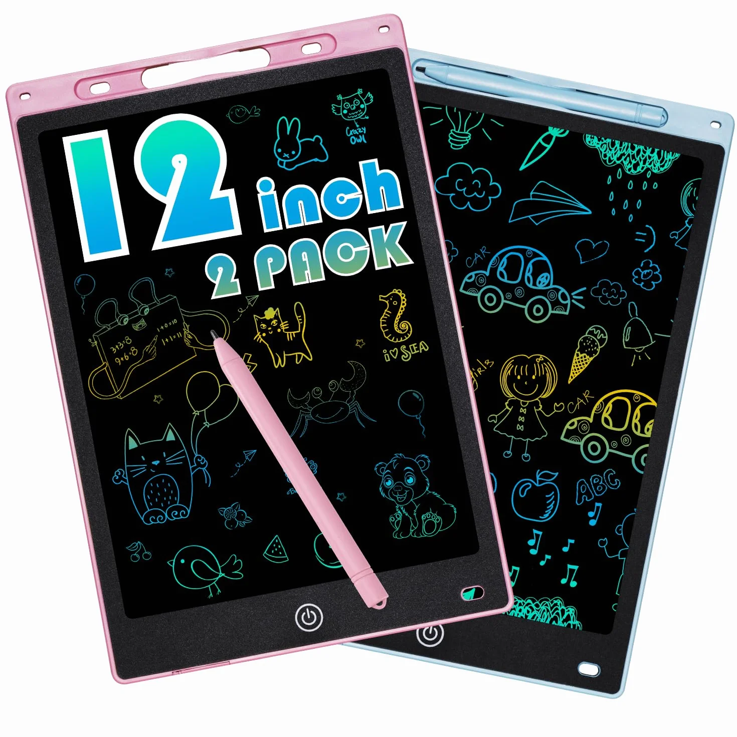 2 szt. Kolorowa, wymazywalna i wielokrotnego użytku tablet LCD do pisania dla dziewczynek w wieku 2–7 lat, tablet, rysunek dla dzieci, zabawka edukacyjna, dla dziewcząt i chłopców, prezent urodzinowy