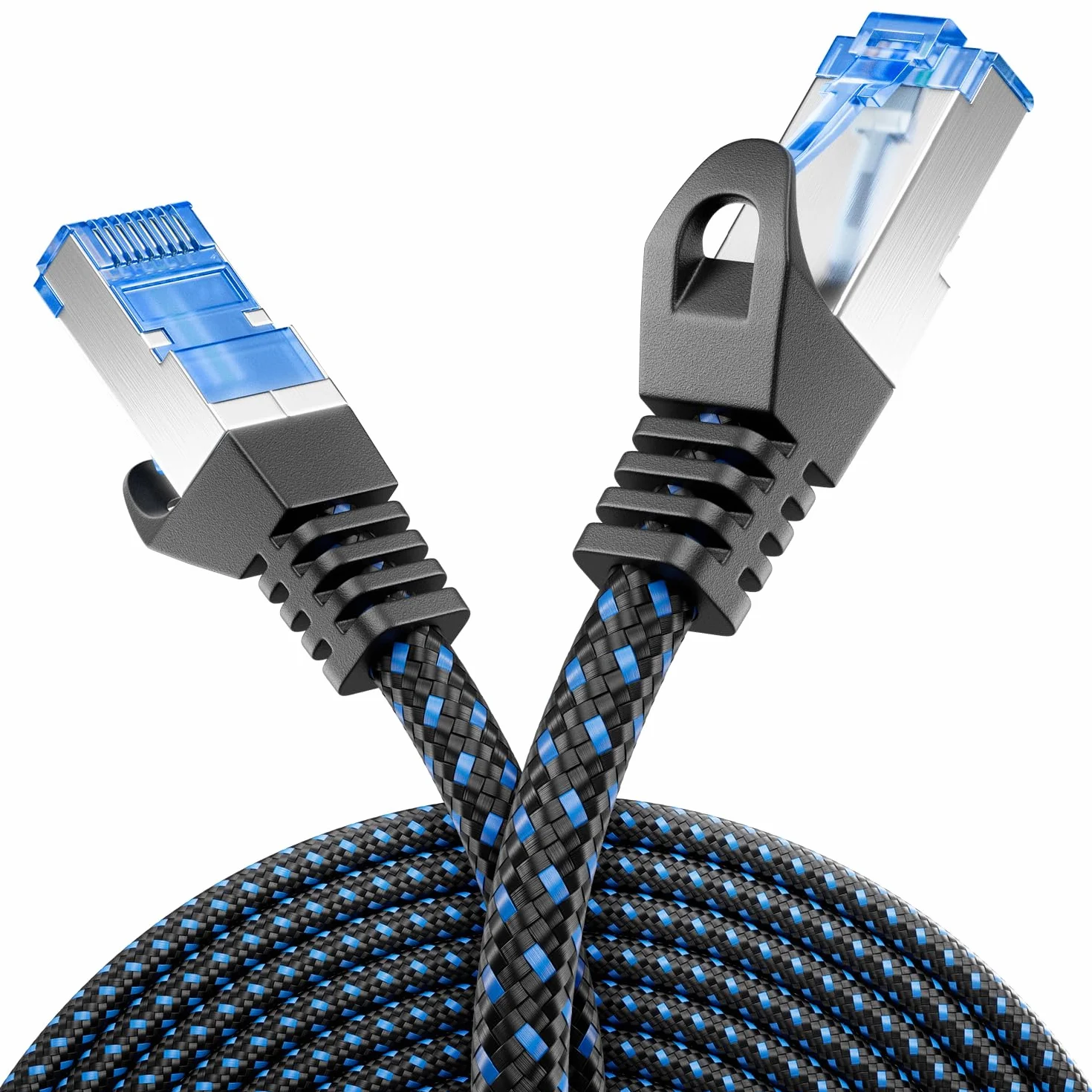 deleyCON 5m CAT 8 Patchkabel (40 Gbit/s, 2000 MHz) Gigabit Kabel Sieciowy Ethernet RJ45 S/FTP POE CAT8 LAN Przewód do PS5 Routera Modemu TV Switcha Laptopa - Czarny
