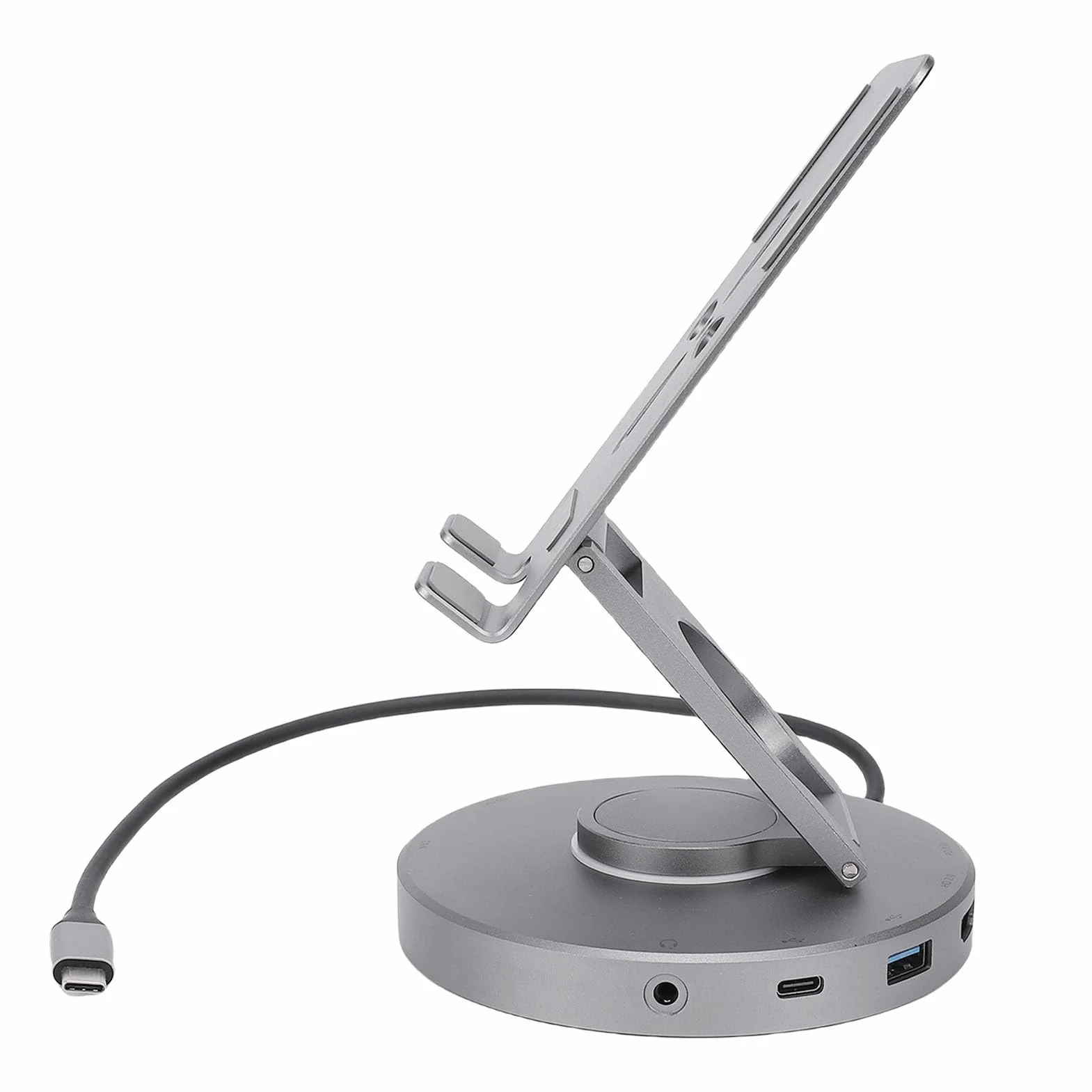Tosuny Regulowana Stacja Dokująca do Tabletu 10 W 1 |Podstawa Koncentratora USB C z Obrotem 360° o Mocy 100 W i Czytnikiem Kart USB 3.0, Gniazdem 3,5 Mm